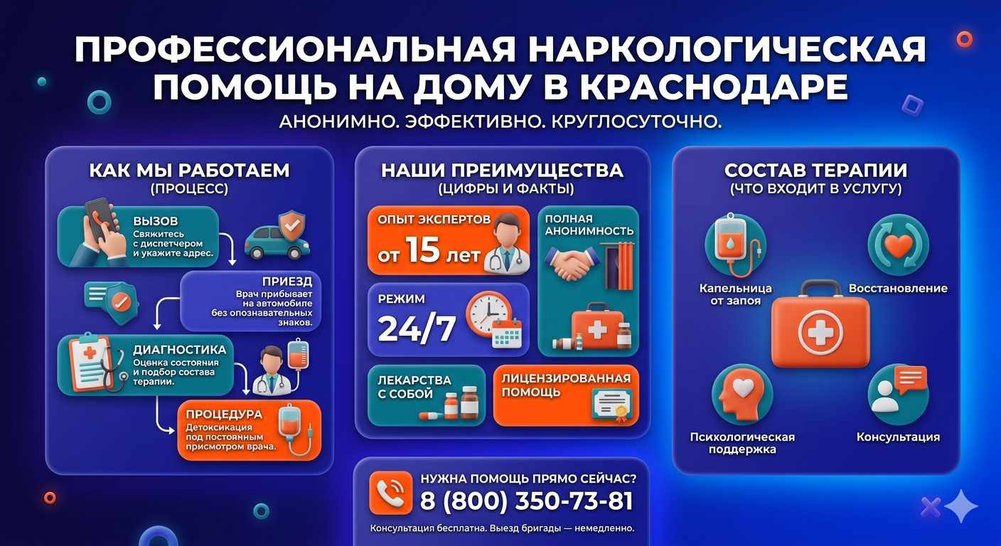 Инфографика о принципах лечения алкоголизма на дому в Мокшане: этапы вызова нарколога, преимущества анонимной детоксикации и состав медицинской помощи.
